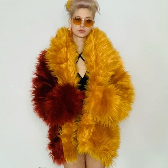 Groovy two-tone fur coat - Picture 5 of 9